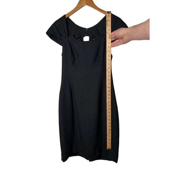 Leslie Fay VINTAGE y2k Womens 12 Bodycon Midi Dress SEXY Open Back Detail Black - Picture 6 of 7